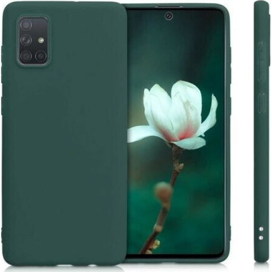 Θήκη Πλάτης Σιλικόνης για Samsung A715F Galaxy A71 - Χρώμα: Σκούρο Πράσινο