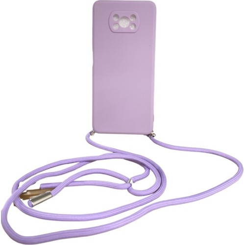 Back Cover Σιλικόνης με Κορδόνι- Purple  for Xiaomi Poco X3 NFC/Poco X3 Pro (oem) 