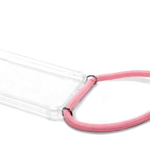 Back Cover Σιλικόνης Διάφανο με Κορδόνι Ροζ  for Xiaomi Poco X3 NFC/Poco X3 Pro (oem) 