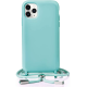 Silicone Cord Case Θήκη Σιλικόνης με Λουράκι - Τιρκουάζ (iPhone 12 6.1)