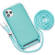 Silicone Cord Case Θήκη Σιλικόνης με Λουράκι - Τιρκουάζ (iPhone 12 6.1)