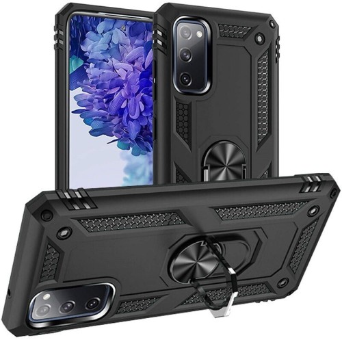 Θήκη Anti Fall for Samsung Galaxy S11e back over magnetic holder ring -Μαύρο Μαύρο Θήκη πλάτης Σιλικόνη & Σκληρό πλαστικό