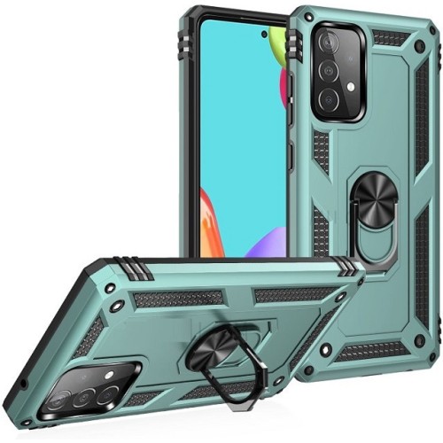 Θήκη Hybrid Shockproof Armor Case Stand Metal Ring για Samsung Galaxy A72  - Πράσινο