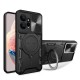 Magsafe Magnetic Camera protection case Armor Hybrid Metal Ring Back Cover For Redmi Note 12 Pro - Black