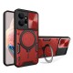 Magsafe Magnetic Camera protection case Armor Hybrid Metal Ring Back Cover For Redmi Note 12 Pro - Red Magsafe Magnetic Camera protection case Armor Hybrid Metal Ring Back Cover For Redmi Note 12 Pro - Red
