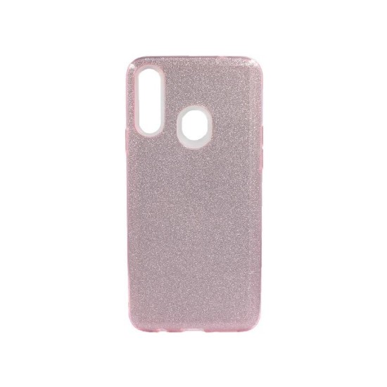 Θήκη Samsung Galaxy A20s Glitter Ασημί, Ροζ Θήκη πλάτης Σιλικόνη