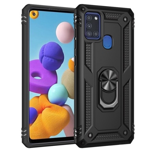 Θήκη Με Σταντ Shockproof TPU + PC Protective Case with 360 Degree Rotating Holder Black για iPhone 11