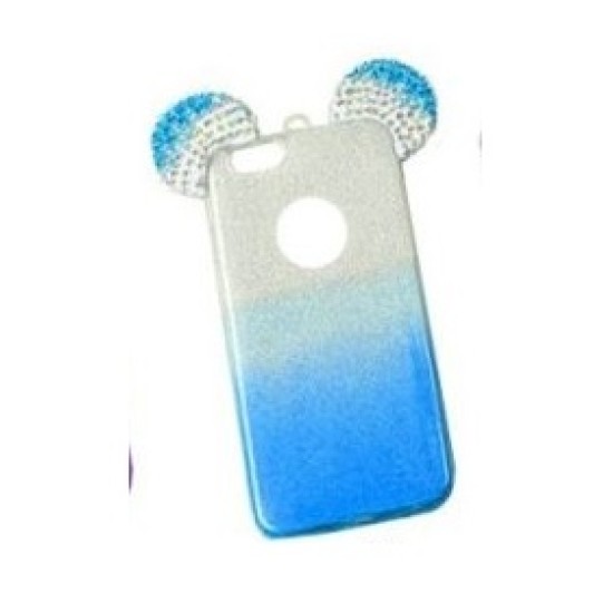 OEM Back Cover Σιλικόνης Glitter Ears As Mickey  Μπλε S7
