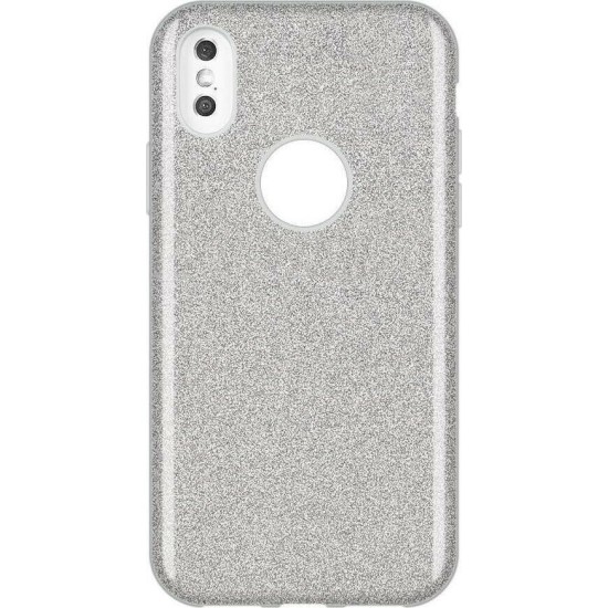 Back Cover Σιλικόνης με Glitter Για Huawei Y7 2019 Ασημί Back Cover Σιλικόνης με Glitter Για Huawei Y7 2019 Ασημί