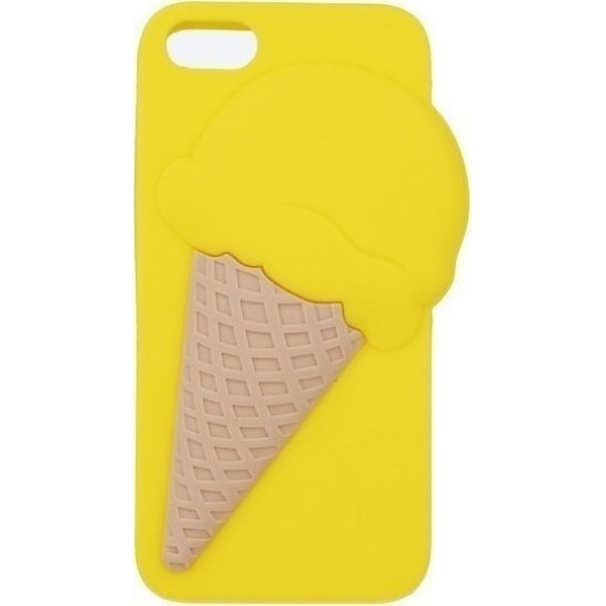 OEM Back Cover Σιλικόνης 3D Ice Cream Κίτρινο (iPhone 6/6s)