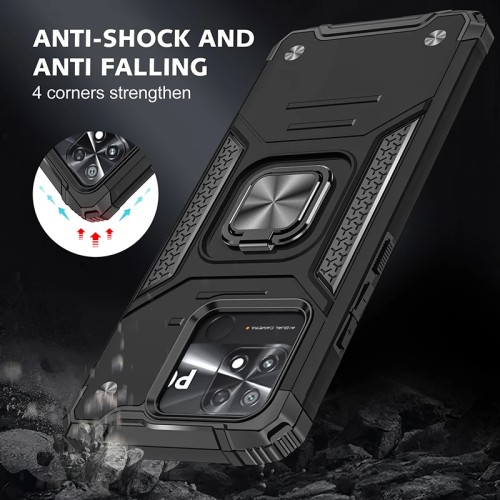 Oem Θήκη Με Βάση Δαχτυλίδι Στήριξης TPU Για Xiaomi Redmi 12C / Redmi 11A Σκούρο Πράσινο