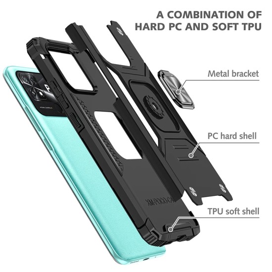 Oem Θήκη Με Βάση Δαχτυλίδι Στήριξης TPU Για Xiaomi Redmi 12C / Redmi 11A Σκούρο Πράσινο