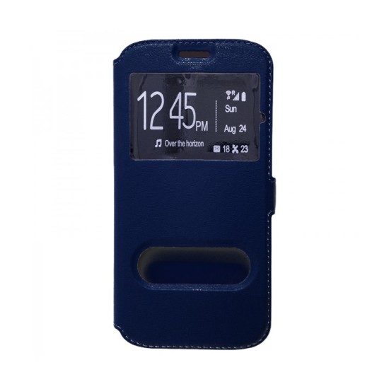 OEM ΘΗΚΗ ΒΙΒΛΙΟ ΜΕ ΠΑΡΑΘΥΡΑ ΓΙΑ XIAOMI REDMI 5 PLUS PLUS ΜΕ ΠΛΑΓΙΟ ΚΟΥΜΠΩΜΑ ΜΠΛΕ