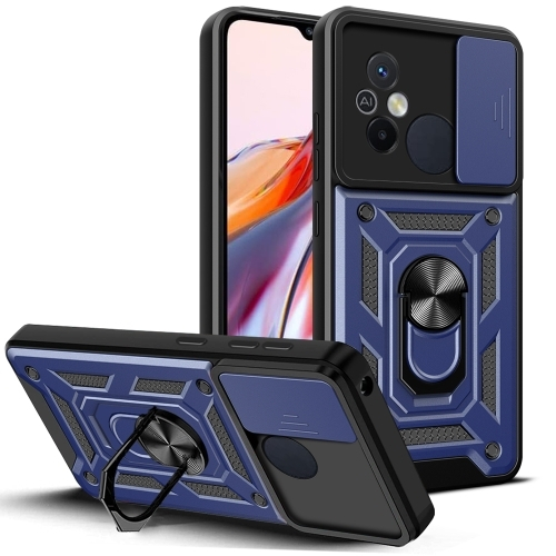 For Xiaomi Redmi 12C / 11A Sliding Camera Cover Design TPU+PC Phone Case(Blue)