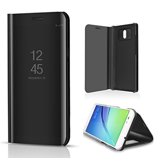 OEM CLEAR VIEW STAND COVER BLACK (HUAWEI MATE 10 LITE) OEM CLEAR VIEW STAND COVER BLACK (HUAWEI MATE 10 LITE)