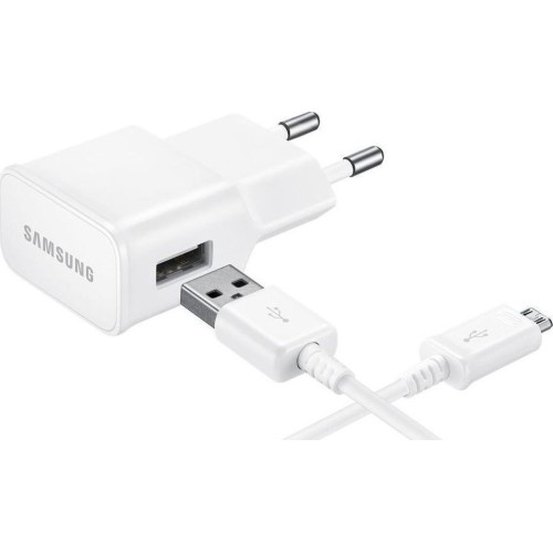 Samsung micro USB Cable & Wall Adapter Λευκό (EP-TA50EWE & ECBDU4EWE) (Bulk)