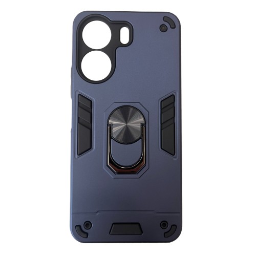 Redmi 13C Hybrid Shockproof Armor Case Metal Rotating Ring Car Mount Holder Μπλε (oem)
