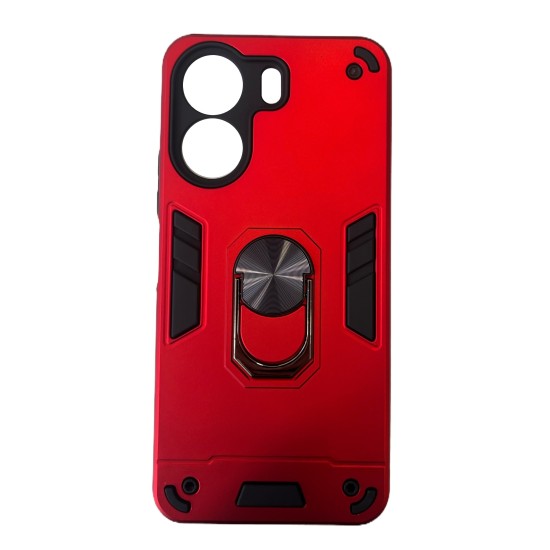 Poco C65 Hybrid Shockproof Armor Case Metal Rotating Ring Car Mount Holder Red (oem) Poco C65 Hybrid Shockproof Armor Case Metal Rotating Ring Car Mount Holder Red (oem)