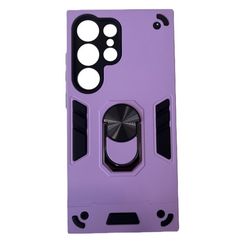 Galaxy S24 Ultra Θήκη Hybrid Shockproof Armor Case Stand Metal Ring - Λιλά