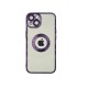 Electroplated Clear Case With Logo Ring For iPhone 14 Transparent / Purple