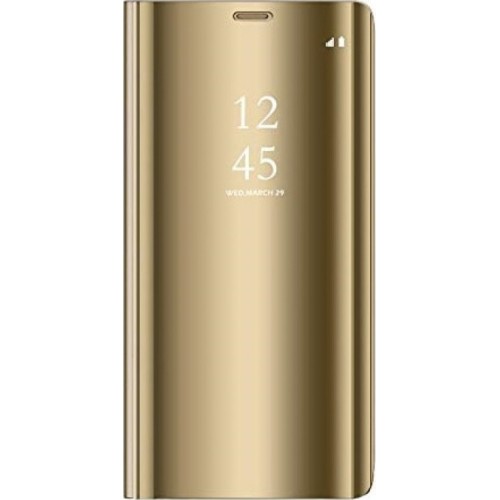 Iphone XS Max Clear View Standing Cover Case Gold (oem)