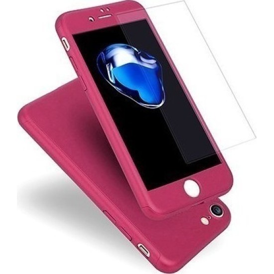 OEM 360 Full Body & Tempered Glass Φούξια (Galaxy J3 2016)