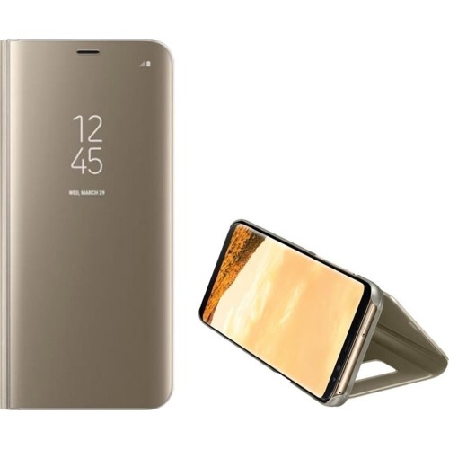 Θήκη ΟΕΜ Clear View Book με Stand για Huawei Y7 2018 Χρυσό Θήκη ΟΕΜ Clear View Book με Stand για Huawei Y7 2018 Χρυσό