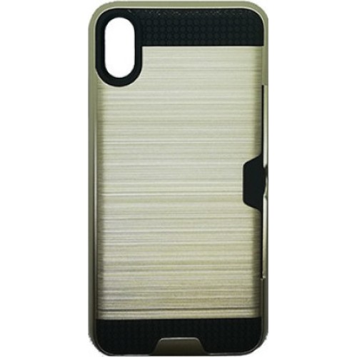 Θήκη Hard Cover Defender για iPhone Xs Max με Υποδοχή για Κάρτα - Χρυσή