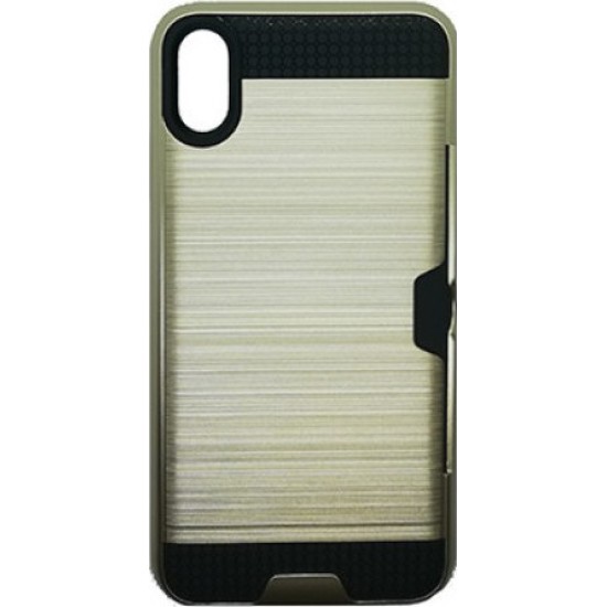 Θήκη Hard Cover Defender για iPhone Xs Max με Υποδοχή για Κάρτα - Χρυσή Θήκη Hard Cover Defender για iPhone Xs Max με Υποδοχή για Κάρτα - Χρυσή