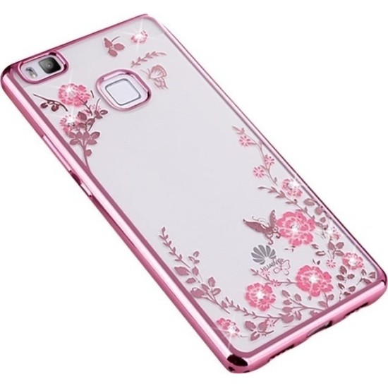 Forcell Strass TPU Case Diamond Garden - Θήκη σιλικόνης με Στρας Rose Gold (Huawei P10 Lite)