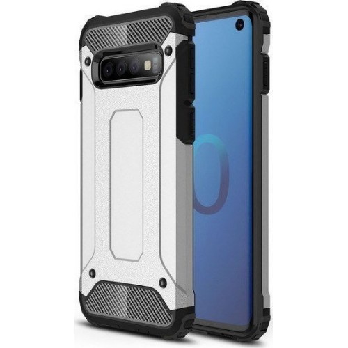 Hybrid Armor Back Cover Ασημί (Galaxy S10)