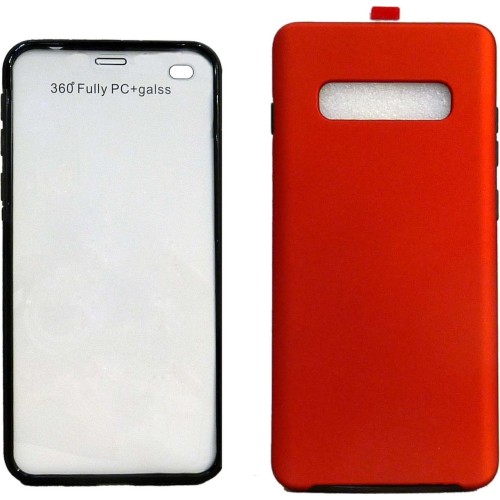 OEM Θήκη Σιλικόνης Full Cover Για Samsung Galaxy S10 Plus Κόκκινο με περιμετρικά μαύρο OEM Θήκη Σιλικόνης Full Cover Για Samsung Galaxy S10 Plus Κόκκινο με περιμετρικά μαύρο