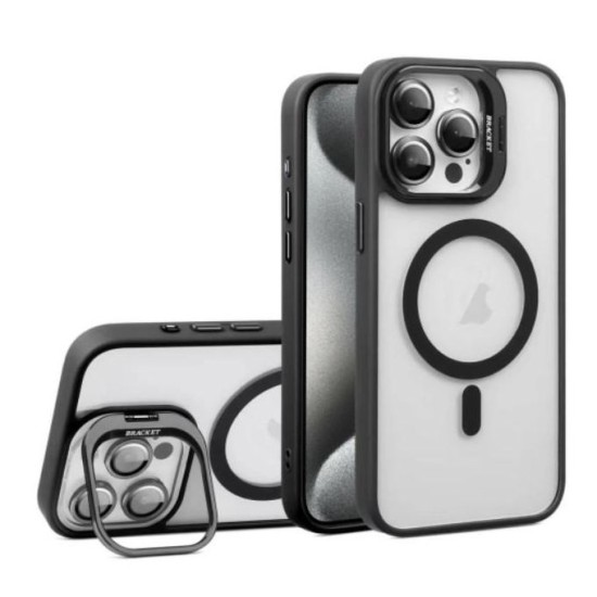Μαύρη Μαγνητική Θήκη για iPhone 15– MagSafe, Βάση Κάμερας + Δώρο Τζαμάκια κάμερας