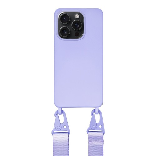 Θήκη Σιλικόνης με Strap CarryHang Apple iPhone 16 Pro Λιλά