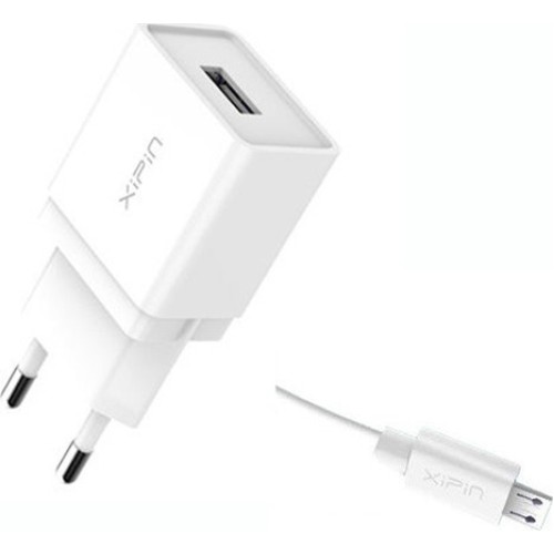 Σετ Φορτιστής Σπιτιού και Καλώδιο Micro Usb XIPIN EU-01 1 Μέτρο 2.1A - Λευκό