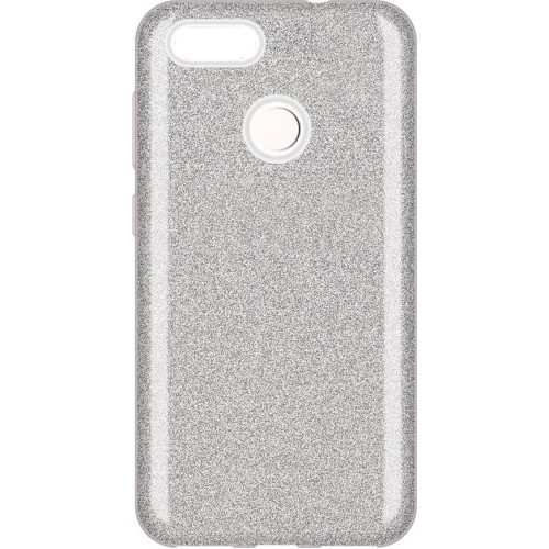 Xiaomi Mi 8 Lite Silicone Back Cover Silver Glitter Case (oem)