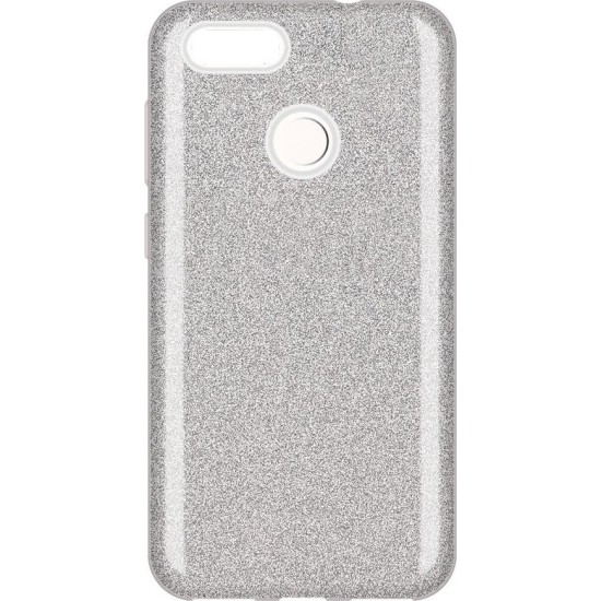 Xiaomi Mi 8 Lite Silicone Back Cover Silver Glitter Case (oem)