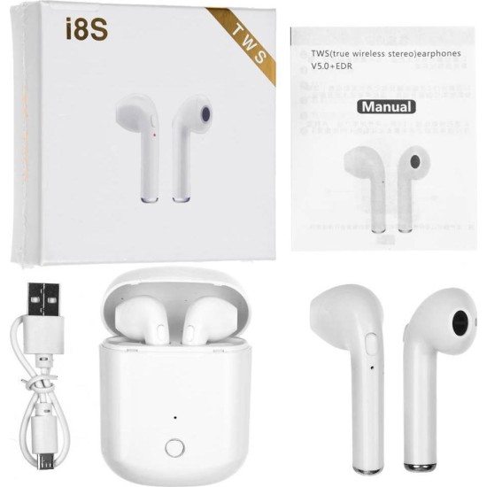 I8S TWS ΑΚΟΥΣΤΙΚΑ BLUETOOTH ΓΙΑ ΜΟΥΣΙΚΗ ΚΑΙ ΟΜΙΛΙΑ ΜΕ ΚΟΥΤΙ ΦΟΡΤΙΣΗΣ ΛΕΥΚΟ I8S TWS ΑΚΟΥΣΤΙΚΑ BLUETOOTH ΓΙΑ ΜΟΥΣΙΚΗ ΚΑΙ ΟΜΙΛΙΑ ΜΕ ΚΟΥΤΙ ΦΟΡΤΙΣΗΣ ΛΕΥΚΟ