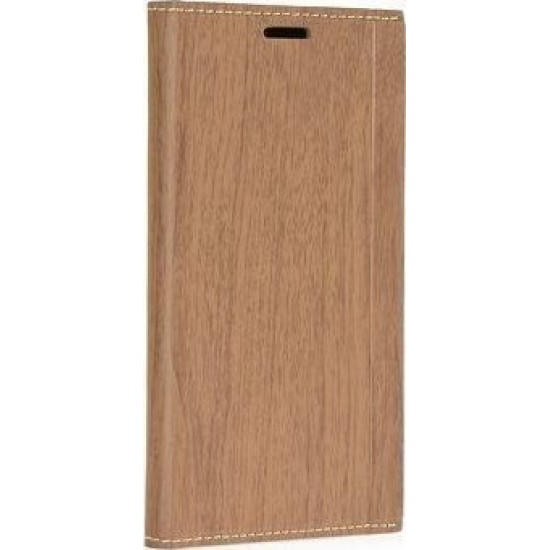 OEM Θήκη Forcell Wood Book Apple iPhone X Brown
