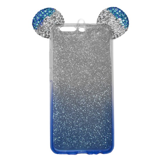 OEM Back Cover Σιλικόνης Glitter Ears As Mickey  Μπλε  P10 Plus