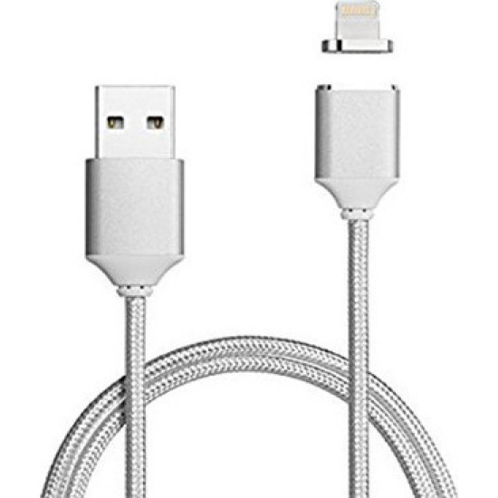 OEM Magnetic USB to Lightning Cable Silver 1m