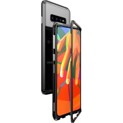 Μαγνητική Μεταλλική Θήκη με πλάτη από Tempered Glass Samsung Galaxy S10e - Black