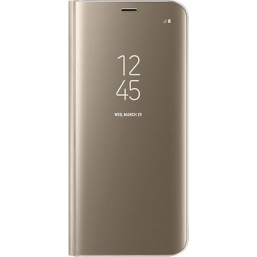 Clear View Book Διαφανές Χρυσό (Xiaomi Redmi Note 5)
