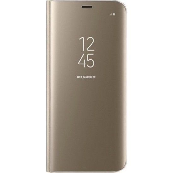 Clear View Book Διαφανές Χρυσό (Xiaomi Redmi Note 5)