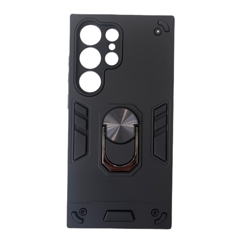Galaxy S25 Ultra Θήκη Hybrid Shockproof Armor Case Stand Metal Ring - Μαύρο