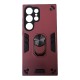 Galaxy S24 Ultra Θήκη Hybrid Shockproof Armor Case Stand Metal Ring - Μπορντό