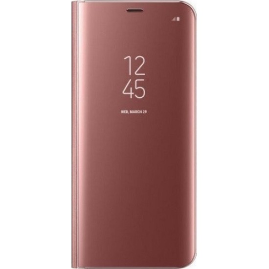 Clear View Book Ροζ Χρυσό (Huawei Y9 2018)