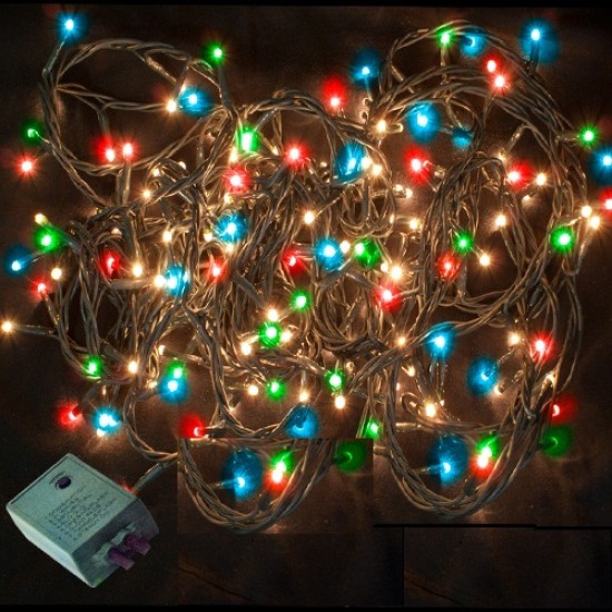 300 LED Θερμά Χριστουγεννιάτικα Λαμπάκια Με Πρόγραμμα OEM ασημι