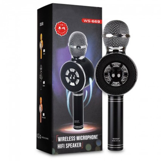 ΜΙΚΡΟΦΩΝΟ BLUETOOTH/USB ΕΝΣΩΜΑΤΩΜΕΝΟ ΗΧΕΙΟ & KARAOKE - WS-669 μαυρο ΜΙΚΡΟΦΩΝΟ BLUETOOTH/USB ΕΝΣΩΜΑΤΩΜΕΝΟ ΗΧΕΙΟ & KARAOKE - WS-669 μαυρο