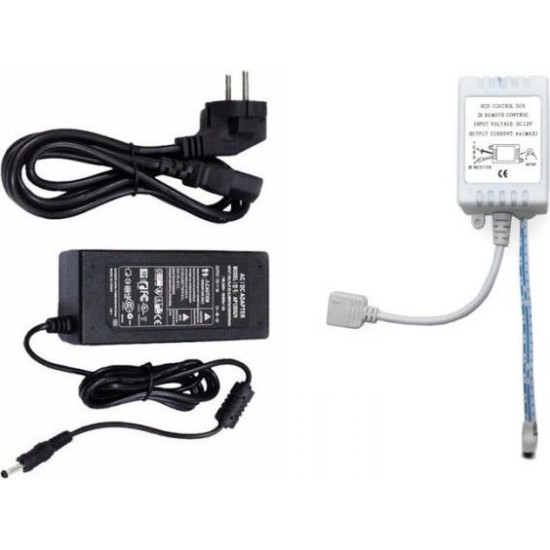 Αδιάβροχη αυτοκόλλητη ταινία LED RGB 3528 12V /3A 5m με Τηλεχειριστήριο